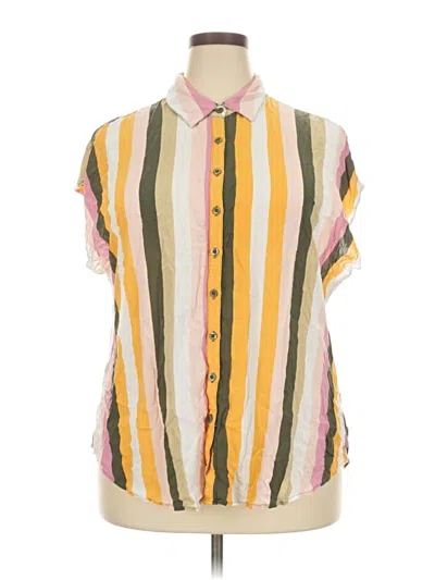 Pre-owned Torrid Short Sleeve Blouse In Yellow