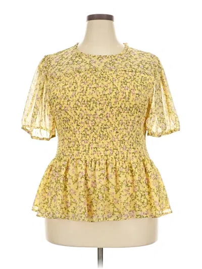 Pre-owned Torrid Short Sleeve Blouse In Yellow