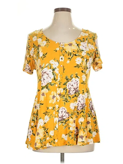 Pre-owned Torrid Short Sleeve Blouse In Yellow