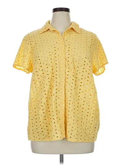 Pre-owned Torrid Short Sleeve Blouse In Yellow