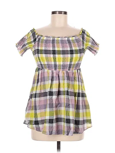 Pre-owned Torrid Short Sleeve Blouse In Yellow