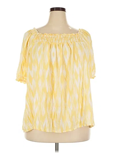 Pre-owned Torrid Short Sleeve Blouse In Yellow