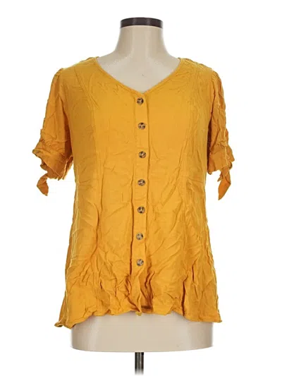 Pre-owned Torrid Short Sleeve Blouse In Yellow
