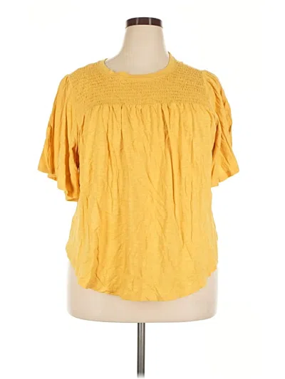 Pre-owned Torrid Short Sleeve Blouse In Yellow