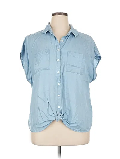Pre-owned Torrid Short Sleeve Button Down Shirt In Blue