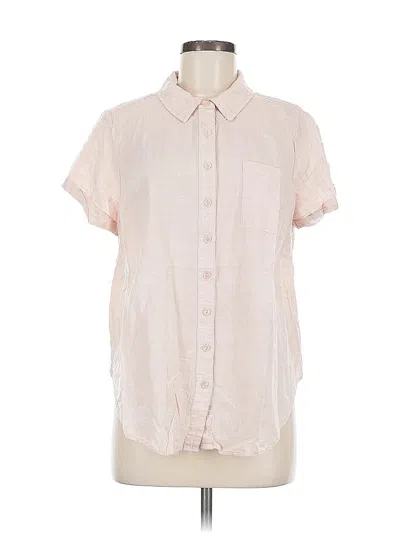 Pre-owned Torrid Short Sleeve Button Down Shirt In Pink