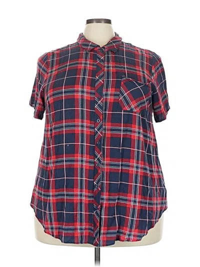 Pre-owned Torrid Short Sleeve Button Down Shirt In Red