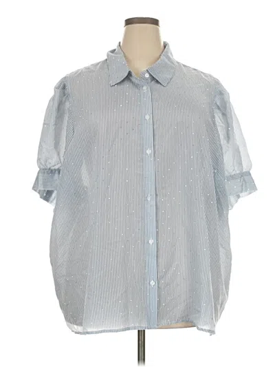 Pre-owned Torrid Short Sleeve Button Down Shirt In Silver