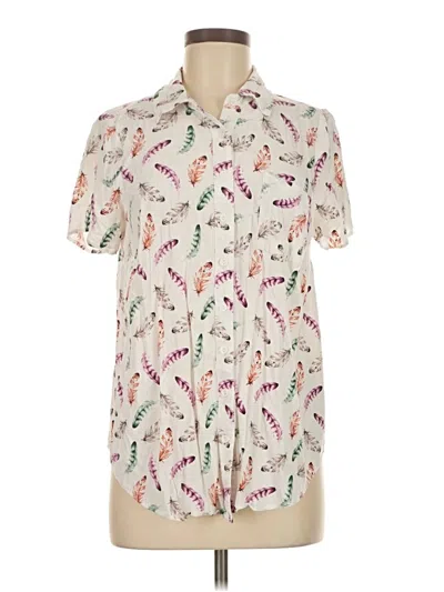 Pre-owned Torrid Short Sleeve Button Down Shirt In White