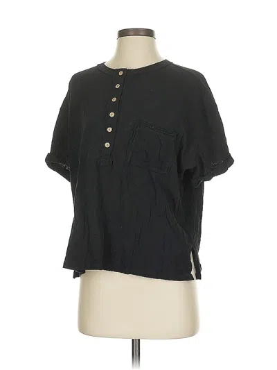 Pre-owned Torrid Short Sleeve Henley Shirt In Black