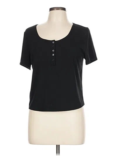 Pre-owned Torrid Short Sleeve Henley Shirt In Black