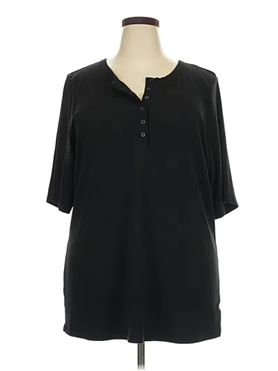 Pre-owned Torrid Short Sleeve Henley Shirt In Black