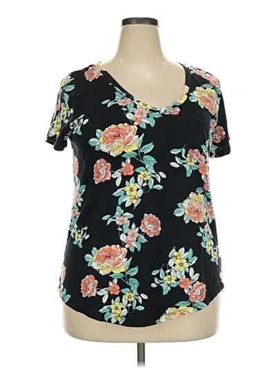 Pre-owned Torrid Short Sleeve Henley Shirt In Black