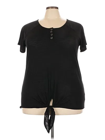Pre-owned Torrid Short Sleeve Henley Shirt In Black