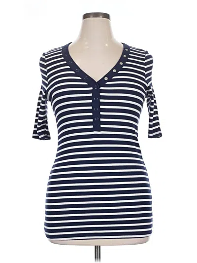 Pre-owned Torrid Short Sleeve Henley Shirt In Blue