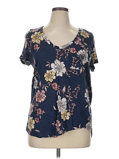 Pre-owned Torrid Short Sleeve Henley Shirt In Blue