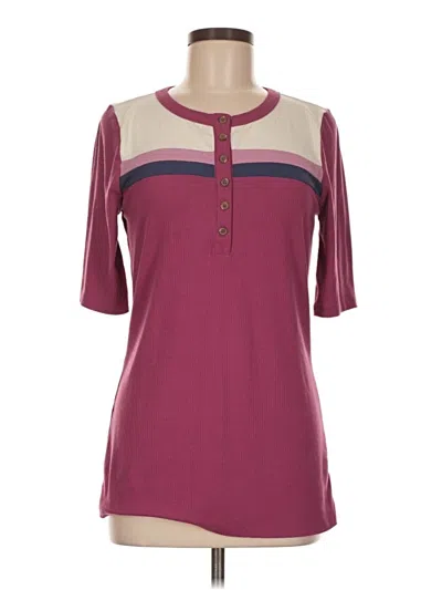 Pre-owned Torrid Short Sleeve Henley Shirt In Burgundy