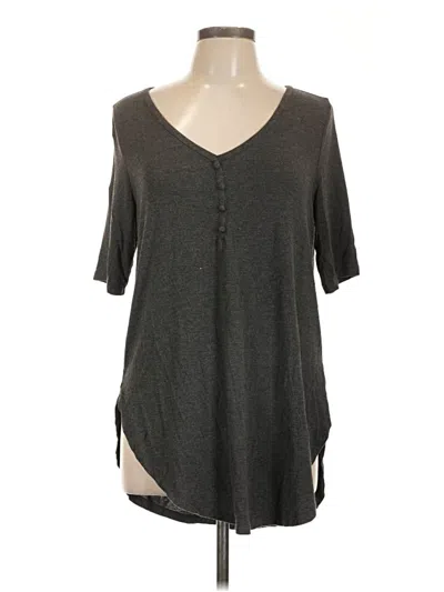 Pre-owned Torrid Short Sleeve Henley Shirt In Gray