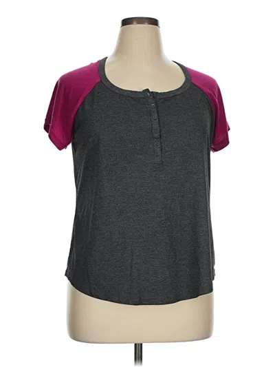 Pre-owned Torrid Short Sleeve Henley Shirt In Gray