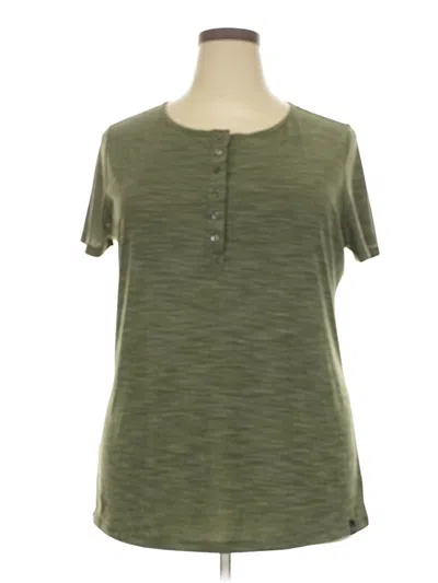 Pre-owned Torrid Short Sleeve Henley Shirt In Green