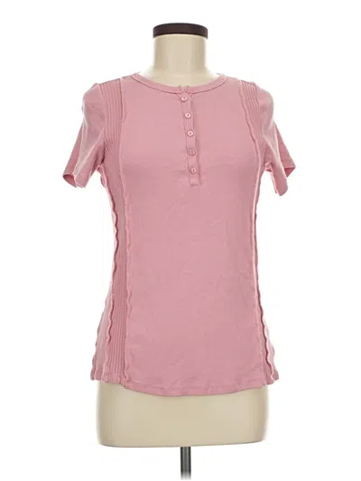 Pre-owned Torrid Short Sleeve Henley Shirt In Pink