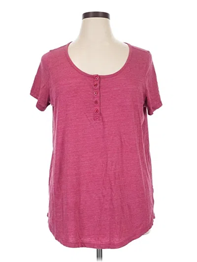 Pre-owned Torrid Short Sleeve Henley Shirt In Pink