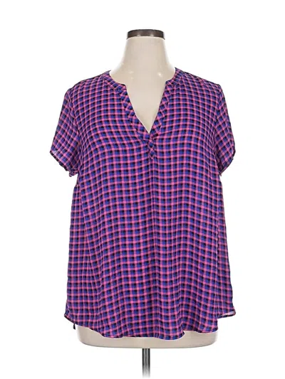 Pre-owned Torrid Short Sleeve Henley Shirt In Purple