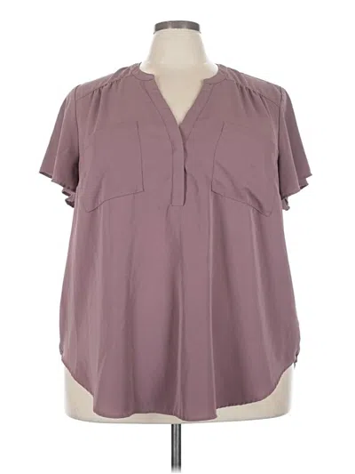 Pre-owned Torrid Short Sleeve Henley Shirt In Purple