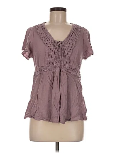 Pre-owned Torrid Short Sleeve Henley Shirt In Purple