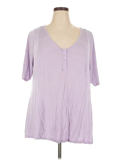 Pre-owned Torrid Short Sleeve Henley Shirt In Purple