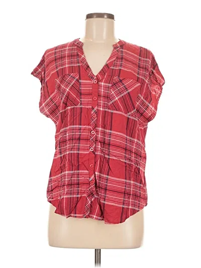 Pre-owned Torrid Short Sleeve Henley Shirt In Red