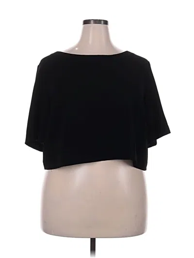 Pre-owned Torrid Short Sleeve Top Black Boatneck Tops
