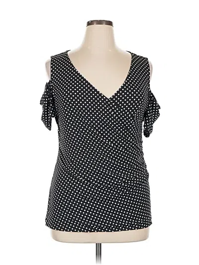 Pre-owned Torrid Short Sleeve Top Black Cold Shoulder Neckline Tops