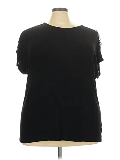 Pre-owned Torrid Short Sleeve Top Black Cold Shoulder Neckline Tops