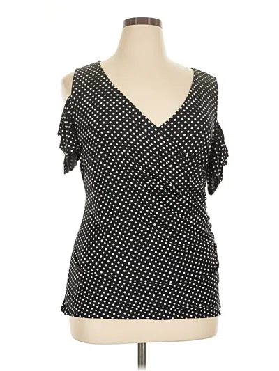 Pre-owned Torrid Short Sleeve Top Black Cold Shoulder Neckline Tops