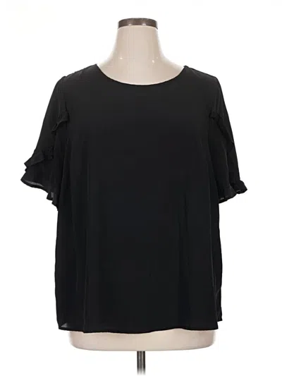 Pre-owned Torrid Short Sleeve Top Black Cold Shoulder Neckline Tops