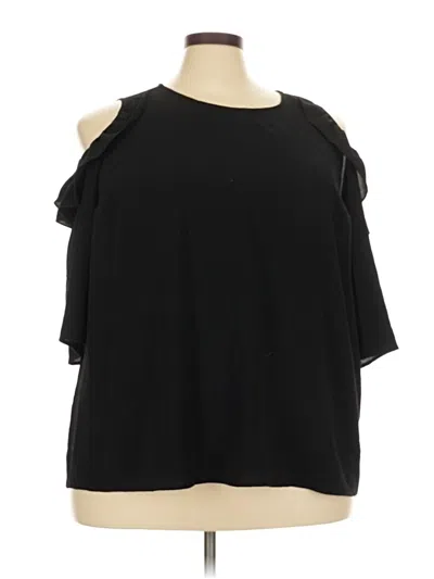 Pre-owned Torrid Short Sleeve Top Black Cold Shoulder Neckline Tops