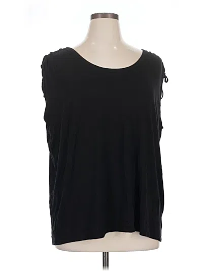 Pre-owned Torrid Short Sleeve Top Black Cold Shoulder Neckline Tops