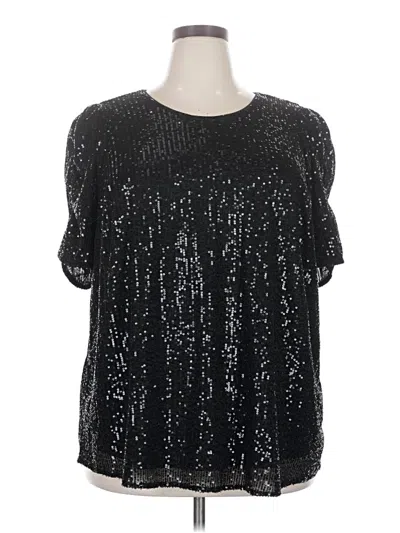 Pre-owned Torrid Short Sleeve Top Black Cold Shoulder Neckline Tops