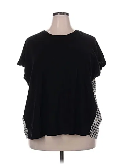 Pre-owned Torrid Short Sleeve Top Black Crew Neck Tops