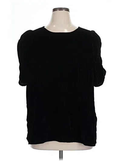 Pre-owned Torrid Short Sleeve Top Black Crew Neck Tops