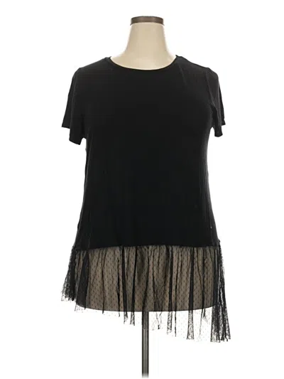 Pre-owned Torrid Short Sleeve Top Black Crew Neck Tops