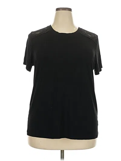 Pre-owned Torrid Short Sleeve Top Black Crew Neck Tops