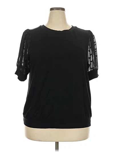 Pre-owned Torrid Short Sleeve Top Black Crew Neck Tops