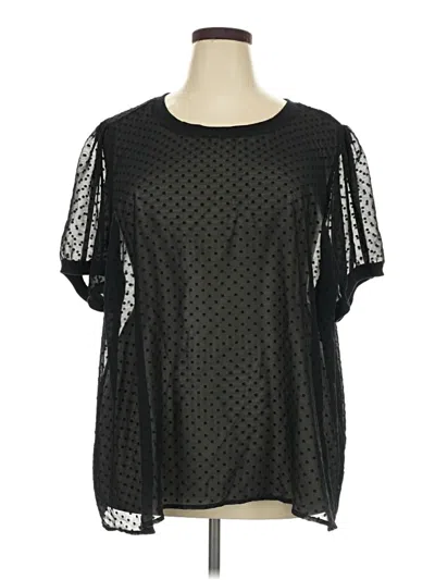 Pre-owned Torrid Short Sleeve Top Black Crew Neck Tops