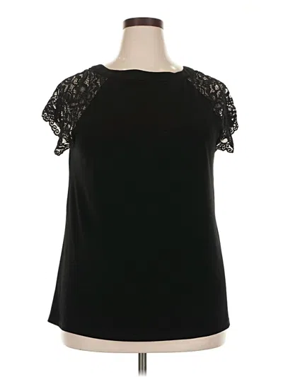 Pre-owned Torrid Short Sleeve Top Black Keyhole Neckline Tops