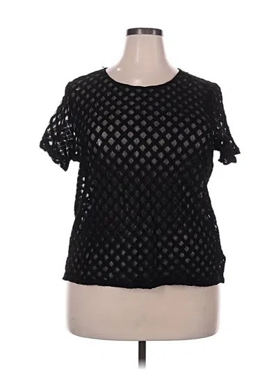 Pre-owned Torrid Short Sleeve Top Black Keyhole Neckline Tops