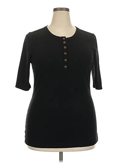 Pre-owned Torrid Short Sleeve Top Black Keyhole Neckline Tops