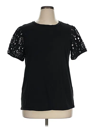 Pre-owned Torrid Short Sleeve Top Black Keyhole Neckline Tops