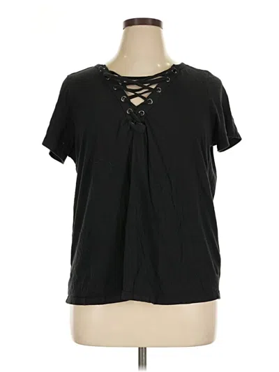 Pre-owned Torrid Short Sleeve Top Black Keyhole Neckline Tops